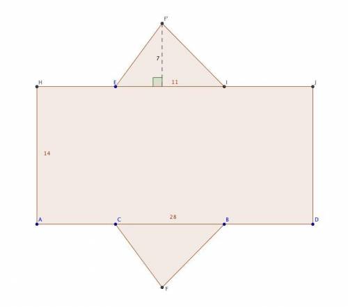 Best answer gets to be !  use a net to find the surface area of the prism.  a. 315 in.2 b. 784 in.2