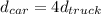 d_{car} = 4 d_{truck}