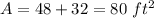 A=48+32=80\ ft^2