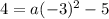 4=a(-3)^2-5