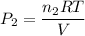 P_2=\dfrac{n_2 R T}{V}