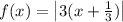 f(x)=\left|3(x+\frac{1}{3})\right|