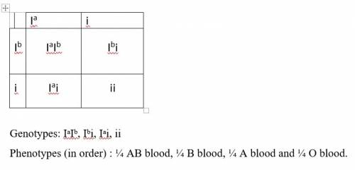 Why can parents who are heterozygous for type a and type b blood have children with any of the four