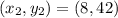 (x_2,y_2) = (8, 42)