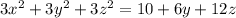 3x^2+3y^2+3z^2=10+6y+12z