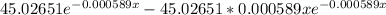 45.02651 e^{-0.000589x}-45.02651*0.000589 x e^{-0.000589x}\\