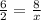 \frac{6}{2}=\frac{8}{x}