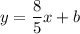 y=\dfrac{8}{5}x+b