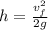 h = \frac{v_f^2}{2g}