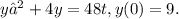 y′+4y=48t,y(0)=9.