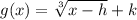 g(x) = \sqrt[3]{x-h} + k