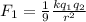 F_1 = \frac{1}{9} \frac{kq_1q_2}{r^2}