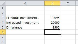 Allen needs to calculate how much his investment has increased over the past year. he enters the ori