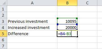 Allen needs to calculate how much his investment has increased over the past year. he enters the ori