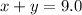 x + y = 9.0