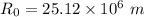 R_{0}=25.12\times10^{6}\ m