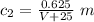 c_2=\frac{0.625}{V+25}\ m