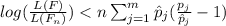 log (\frac{L(F)}{L(F_n)}) < n\sum_{j=1}^m \hat p_j (\frac{p_j}{\hat p_j} -1)