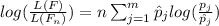 log (\frac{L(F)}{L(F_n)}) = n \sum_{j=1}^m \hat p_j log(\frac{p_j}{\hat p_j})