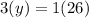 3(y)=1(26)