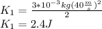 K_1=\frac{3*10^{-3}kg(40\frac{m}{s})^2}{2}\\K_1=2.4J