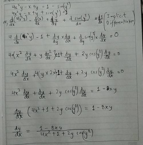 Ineed to find dy/dx of the function in the first photo, the second photo is the result i'm supposed