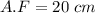 A.F=20\ cm