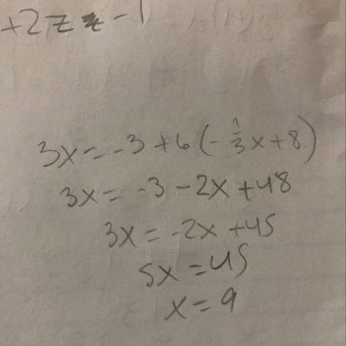 How to solve using substitution?  i think the answer is 9, 5 but i need to show work.