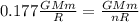 0.177 \frac{GMm}{R}=\frac{GMm}{nR}