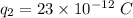 q_2=23\times 10^{-12}\ C