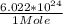 \frac{6.022 * 10^{24} }{1 Mole}