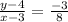 \frac{y-4}{x-3}=\frac{-3}{8}