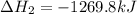 \Delta H_2=-1269.8kJ