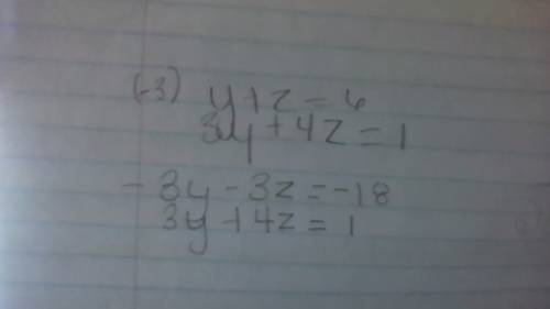 Astudent is trying to solve the system of two equations given below:   equation p:  y + z = 6  equat