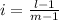 i=\frac{l - 1}{m - 1}