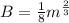 B=\frac{1}{8}m^{\frac{2}{3}}