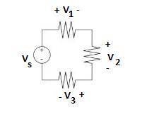 Determine the value of v3 in volts where vs = 15v, v1 = 5v, and v2 = 3v. put the value of v3 in the