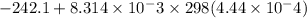 -242.1+8.314\times10^-3\times298\timesln(4.44\times10^-4)