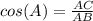 cos(A)=\frac{AC}{AB}