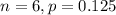 n = 6, p = 0.125