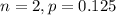 n = 2, p = 0.125