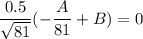 \dfrac{0.5}{\sqrt{81}}(-\dfrac{A}{81}+B)=0