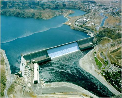 Which of the following is true about the grand coulee dam?  a.it is almost as tall as niagara falls.
