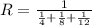 R=\frac{1}{\frac{1}{4} +\frac{1}{8} +\frac{1}{12} }