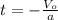 t=-\frac{V_{o}}{a}