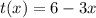 t(x) = 6 - 3x