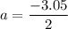 a=\dfrac{-3.05}{2}