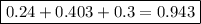 \boxed{0.24+0.403+0.3=0.943}