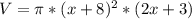 V=\pi*(x+8)^{2}*(2x+3)