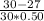 \frac{30-27}{30*0.50}